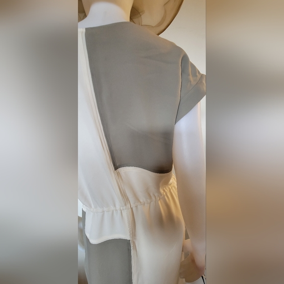 THEORY SILK COLOR BLOCK DRESS LARGE - Picture 8 of 12